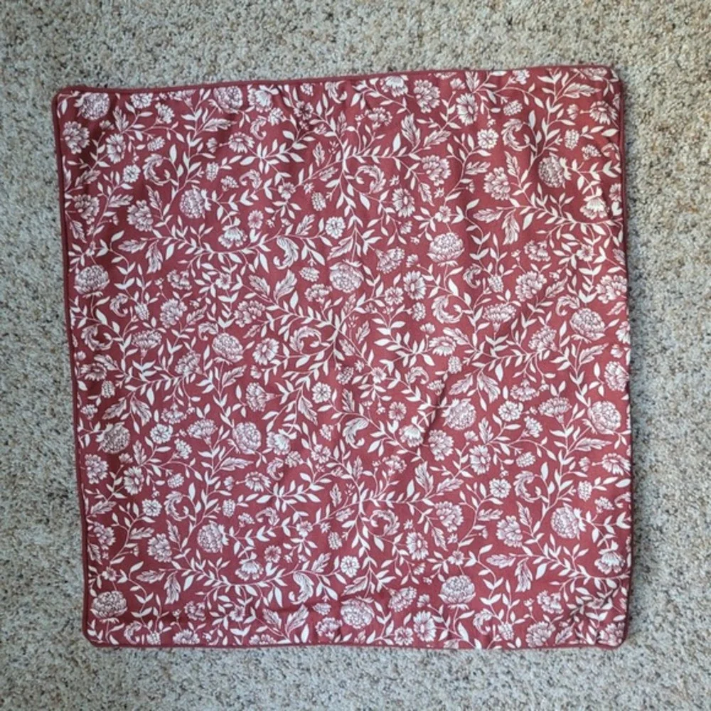 Ikea Evalouise Pillow Cover Red Rust/White Floral 20